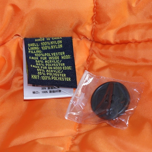 Alpha Industries N-3B W SNORKEL Cocoa/Orange NEW - Picture 7 of 8
